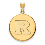 Image of Gold Plated Sterling Silver Rutgers Large Disc Pendant by LogoArt (GP020RUT)