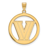 Image of Gold Plated Sterling Silver Villanova University L Pendant in Circle by LogoArt