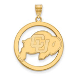 Image of Gold Plated Sterling Silver University of Colorado L Pendant Circle by LogoArt