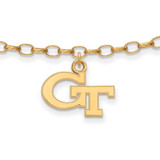 Image of Gold Plated Sterling Silver Georgia Institute of Technology Anklet by LogoArt