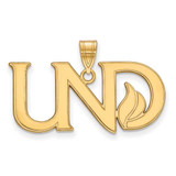 Image of Gold Plated Sterling Silver University of North Dakota Lg Pendant LogoArt GP027U