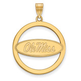 Image of Gold Plated Sterling Silver University of Mississippi L Pendant Circle LogoArt