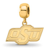 Image of Gold Plated Sterling Silver Oklahoma State University Small Bead by LogoArt