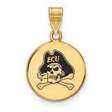 Image of Gold Plated 925 Silver East Carolina University Medium Enamel Pendant LogoArt