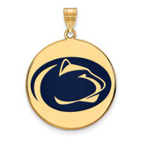 Image of Gold Plated Sterling Silver Penn State University XL Disc LogoArt Pendant GP037