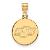 Image of Gold Plated 925 Silver Oklahoma State University Medium Disc Pendant by LogoArt