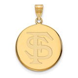 Image of Gold Plated 925 Silver Florida State University Lg Disc LogoArt Pendant GP041FSU