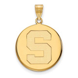 Image of Gold Plated 925 Silver Michigan State University Lg Disc LogoArt Pendant GP041