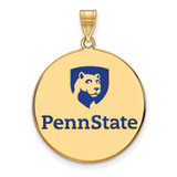 Image of Gold Plated Sterling Silver Penn State University XL Disc LogoArt Pendant GP041