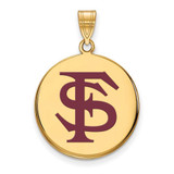 Image of Gold Plated 925 Silver Florida State University Large Pendant LogoArt GP042FSU