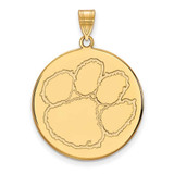 Image of Gold Plated Sterling Silver Clemson University XL Disc Pendant by LogoArt