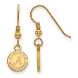 Image of Gold Plated 925 Silver University of Alabama XSmall Earrings LogoArt GP047UAL
