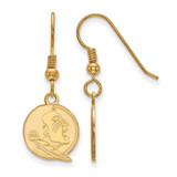 Image of Gold Plated 925 Silver Florida State University Sm Dangle Earrings LogoArt GP048
