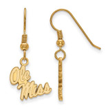 Image of Gold Plated 925 Silver University of Mississippi Sm Dangle Earrings by LogoArt