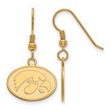 Image of Gold Plated Sterling Silver University of Iowa Sm Dangle Earrings LogoArt GP049