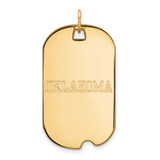 Image of Gold Plated Sterling Silver University of Oklahoma Lg Dog Tag LogoArt GP049UOK