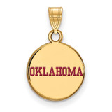 Image of Gold Plated 925 Silver University of Oklahoma Sm Enamel Pendant LogoArt GP052UOK