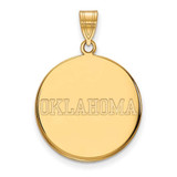 Image of Gold Plated Sterling Silver University of Oklahoma Lg Pendant LogoArt GP055UOK