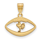 Image of Gold Plated Sterling Silver Virginia Tech Pendant in Football LogoArt (GP055VTE)