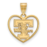 Image of Gold Plated Sterling Silver University of Tennessee Pendant Heart LogoArt GP056