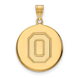Image of Gold Plated Sterling Silver Ohio State University Large Pendant LogoArt GP064OSU