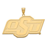 Image of Gold Plated Sterling Silver Oklahoma State University XL Pendant by LogoArt