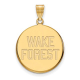Image of Gold Plated Sterling Silver Wake Forest University Lg Pendant LogoArt GP068WFU