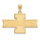 Image of Gold Plated Sterling Silver University of Iowa Medium Pendant LogoArt (GP073UIA)