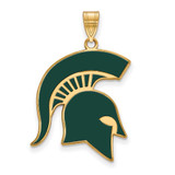 Image of Gold Plated Sterling Silver Michigan State University XL LogoArt Pendant GP075