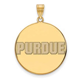 Image of Gold Plated Sterling Silver Purdue XL Enamel Disc Pendant by LogoArt (GP079PU)