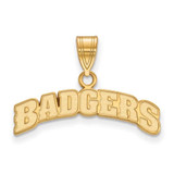 Image of Gold Plated Sterling Silver University of Wisconsin Med Pendant LogoArt GP084UWI