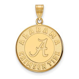 Image of Gold Plated Sterling Silver University of Alabama Large Disc Pendant by LogoArt