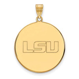 Image of Gold Plated Sterling Silver Louisiana State University XL Disc LogoArt Pendant