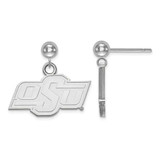 Image of Sterling Silver Oklahoma State University Earrings Dangle Ball by LogoArt