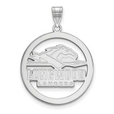 Image of Sterling Silver Longwood University L Pendant in Circle by LogoArt