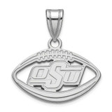 Image of Sterling Silver Oklahoma State University Pendant in Football by LogoArt