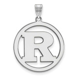 Image of Sterling Silver Rutgers L Pendant in Circle by LogoArt