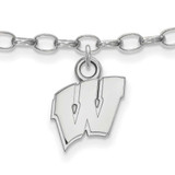 Image of Sterling Silver University of Wisconsin Anklet by LogoArt