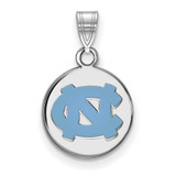 Image of Sterling Silver University of North Carolina Small Enamel Disc Pendant LogoArt