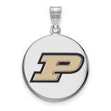 Image of Sterling Silver Purdue Large Enamel Disc Pendant by LogoArt (SS034PU)