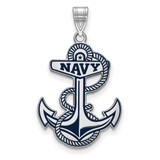 Image of Sterling Silver Navy XL Enamel Pendant by LogoArt