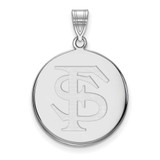 Image of Sterling Silver Florida State University Large Disc Pendant by LogoArt SS041FSU