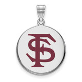 Image of Sterling Silver Florida State University Large Disc Pendant by LogoArt SS042FSU