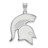 Image of Sterling Silver Michigan State University XL Pendant by LogoArt (SS047MIS)