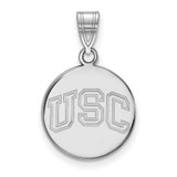 Image of Sterling Silver University of Southern California Medium Disc Pendant by LogoArt