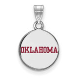Image of Sterling Silver University of Oklahoma Small Disc Pendant by LogoArt SS052UOK