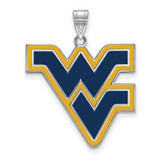 Image of Sterling Silver West Virginia University XL Enamel Pendant by LogoArt