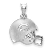 Image of Sterling Silver U of Georgia G 3D Football Helmet w/ Logo Pendant by LogoArt