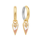 Image of 18mm Ania Haie Two Tone Good Fortune Charm Hoop Earrings