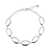 Image of ELLE Jewelry - "Mirage Collection" 6.5"+1.5" Rhodium-plated Sterling Silver Large Oval Link Bracelet